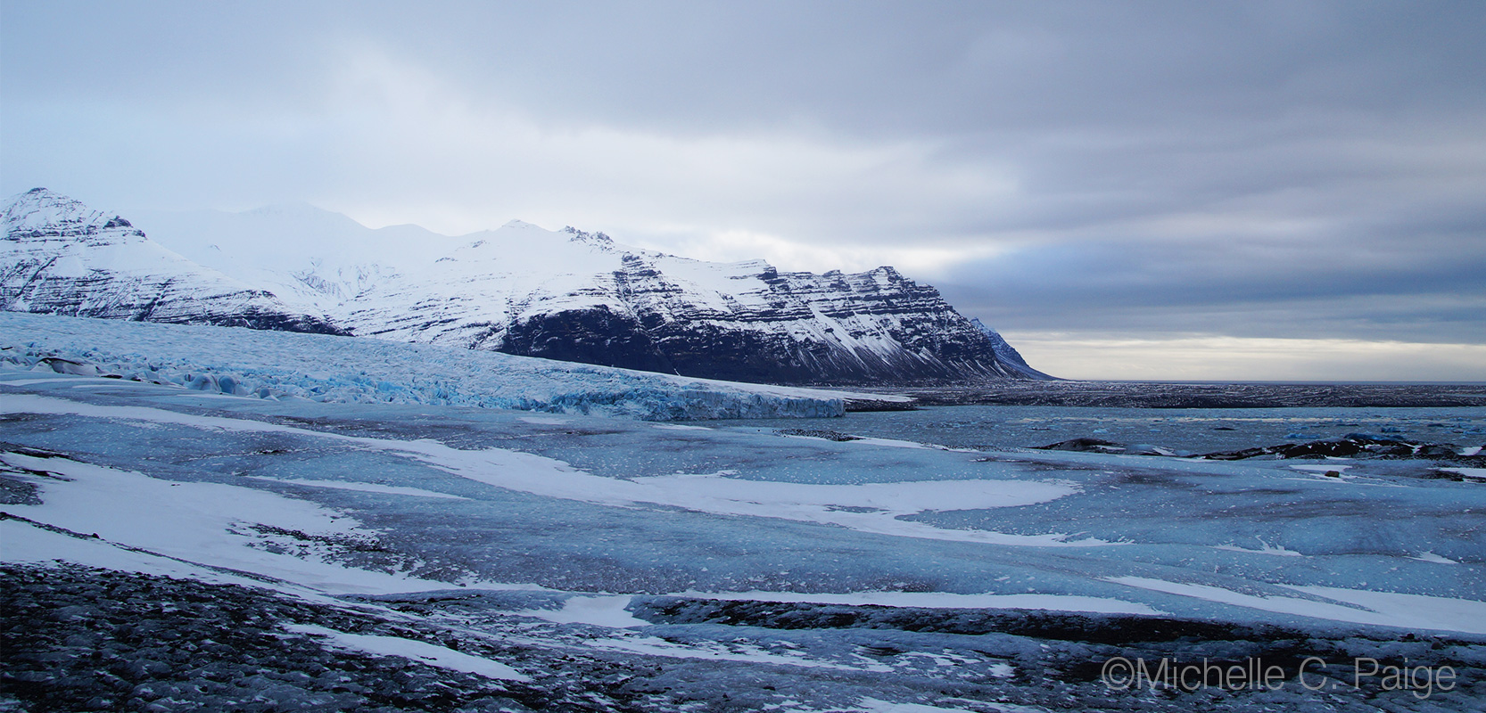 View from Vatnajökull glacier tongue