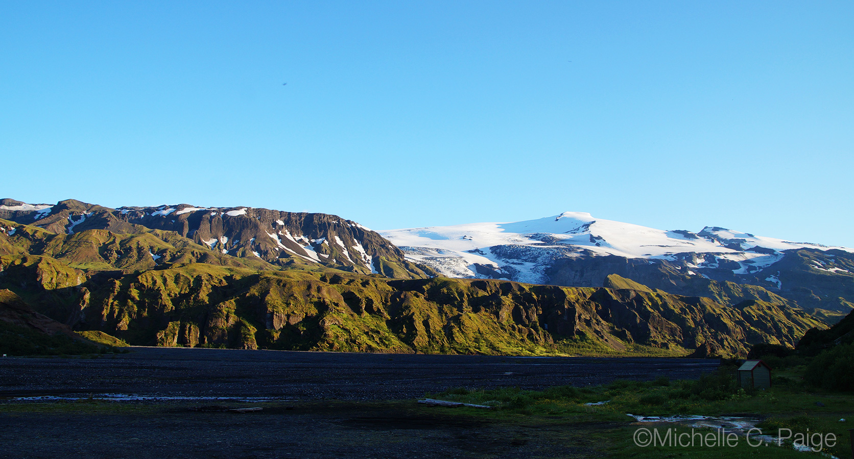 View of Eyjafjallajökull clacier from Langidalur camp